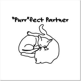 "Purr"fect Partner- Simple Cat Doodle Posters and Art